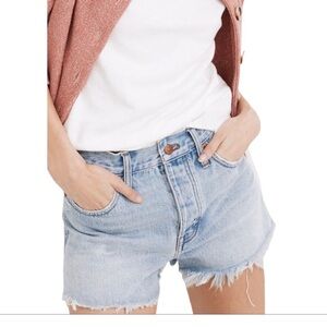 Madewell Relaxed Denim Shorts Light Wash Cutoff Sz 26